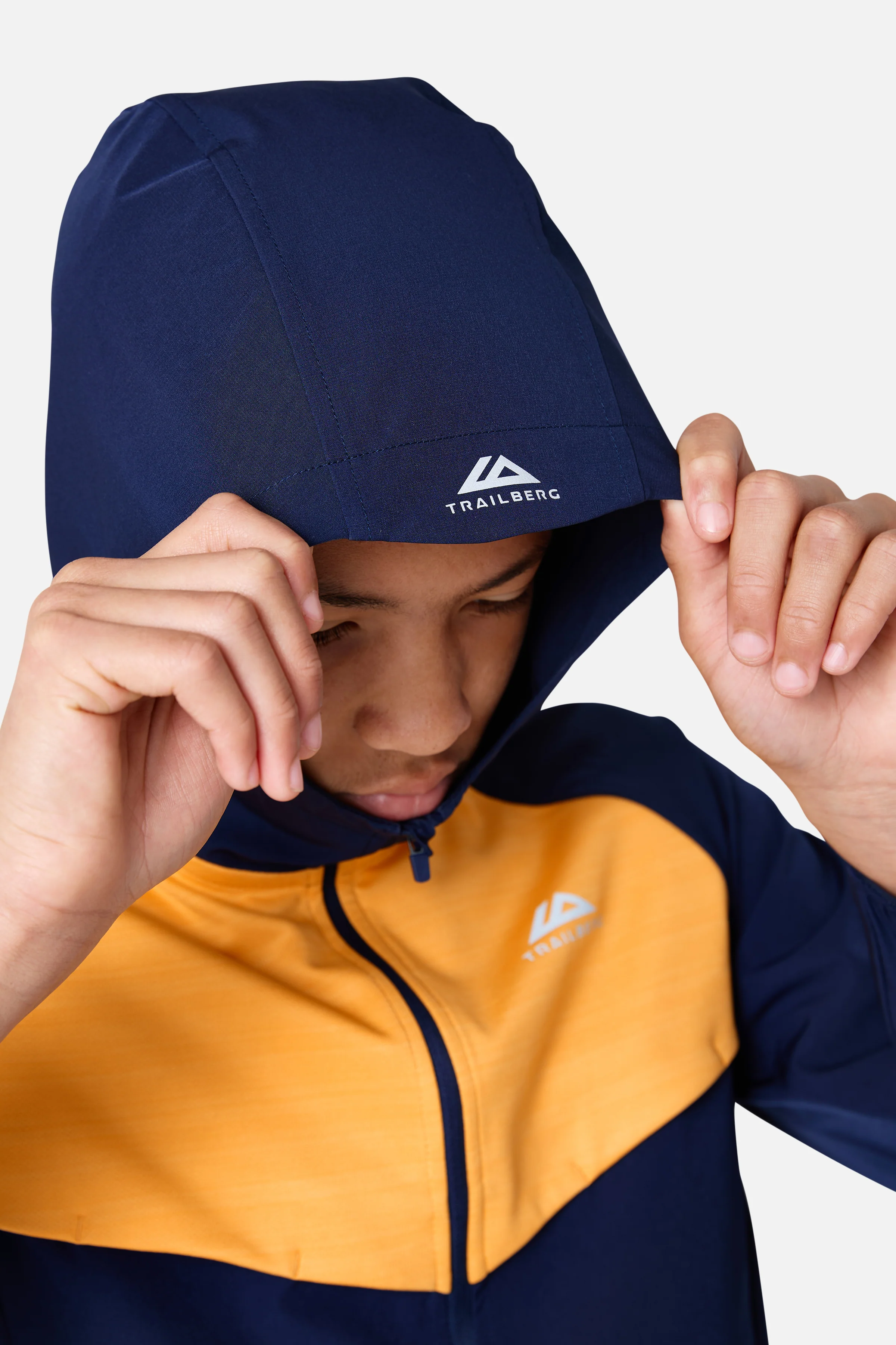 Boys Cloud 2.0 Hood - Orange Glow/Navy Blue - Image 3
