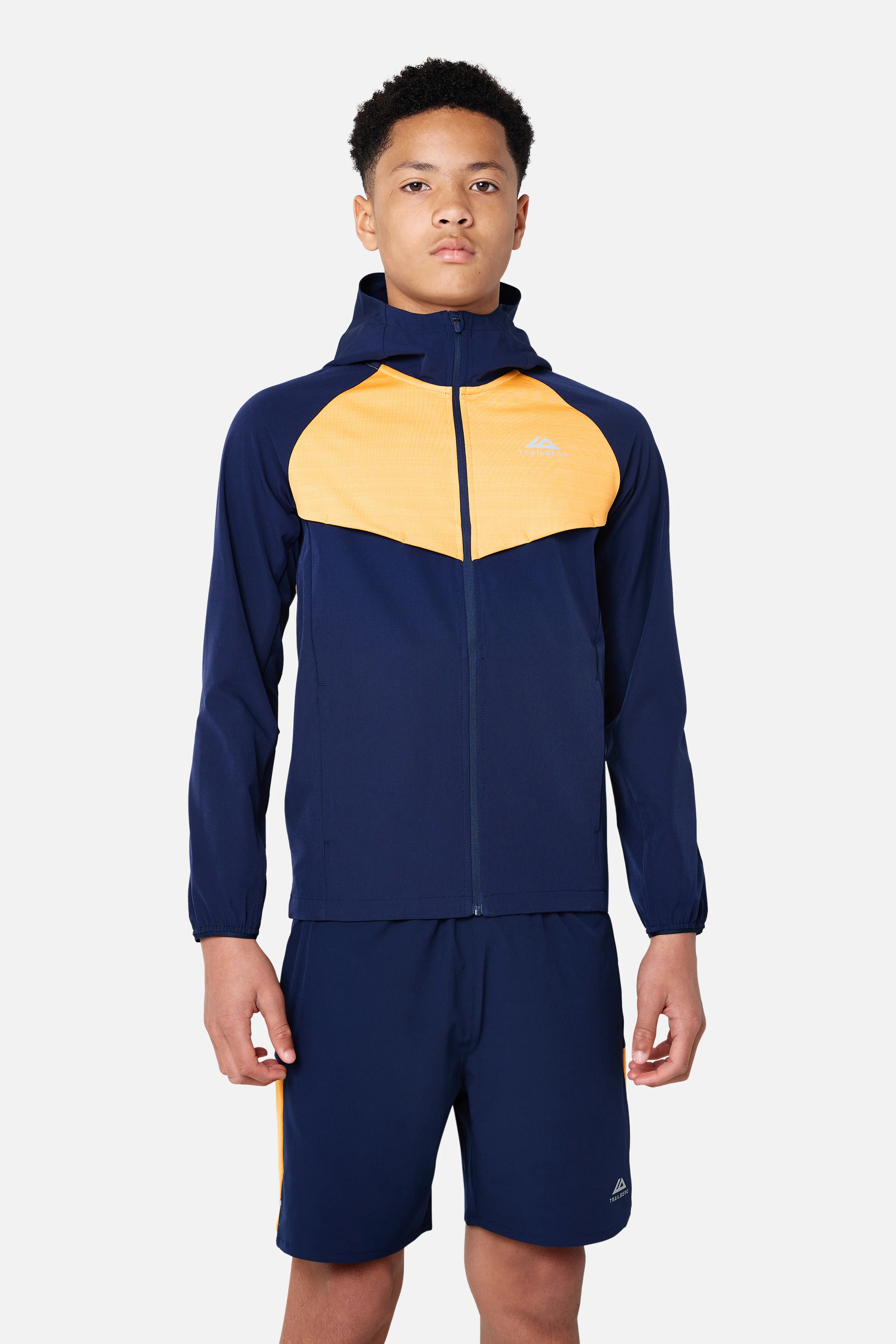 Boys Cloud 2.0 Hood - Orange Glow/Navy Blue - Image 5