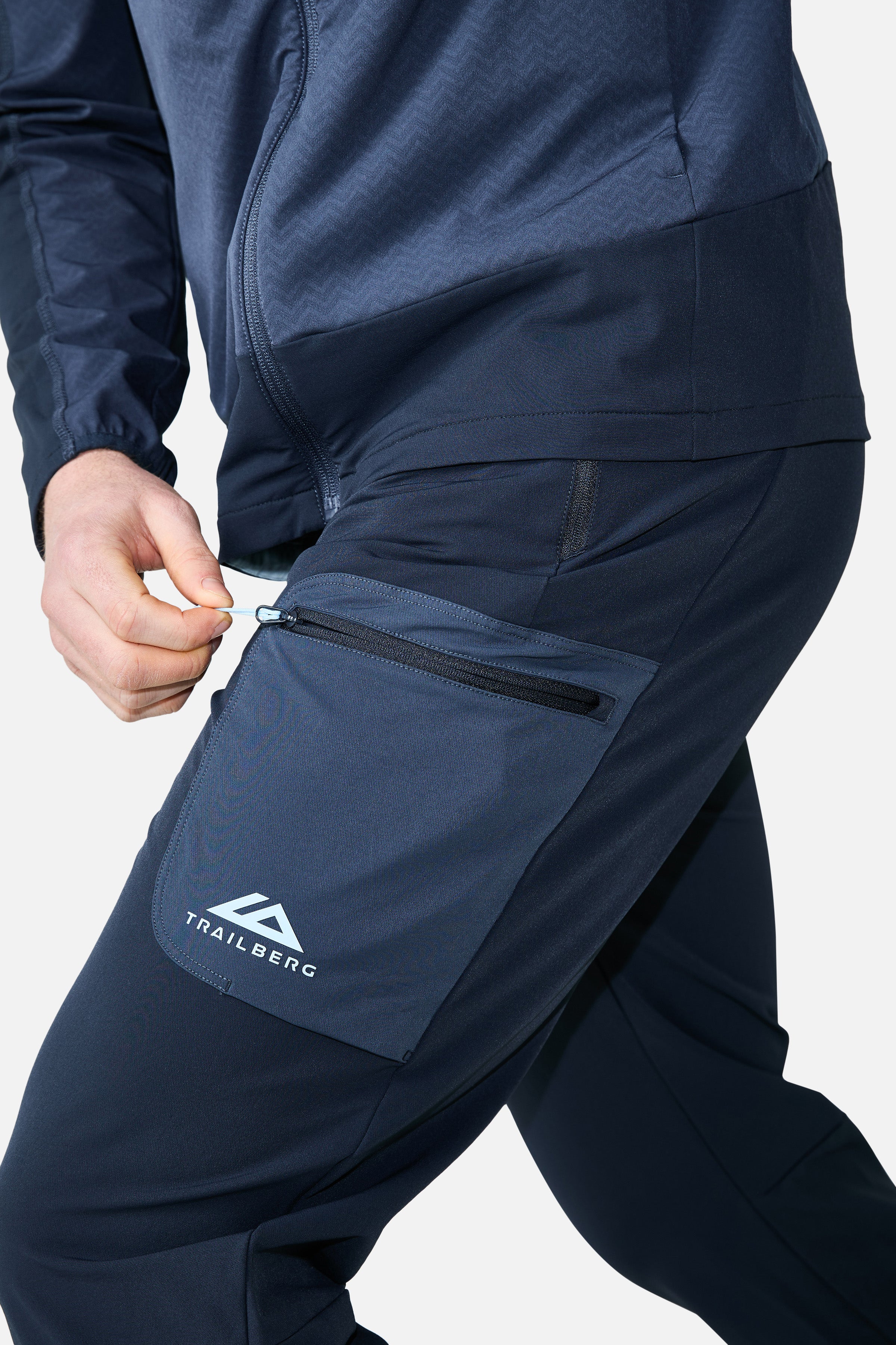 Caldera Gridded Fleece Tracksuit - Storm Blue/Deep Ocean - Image 12