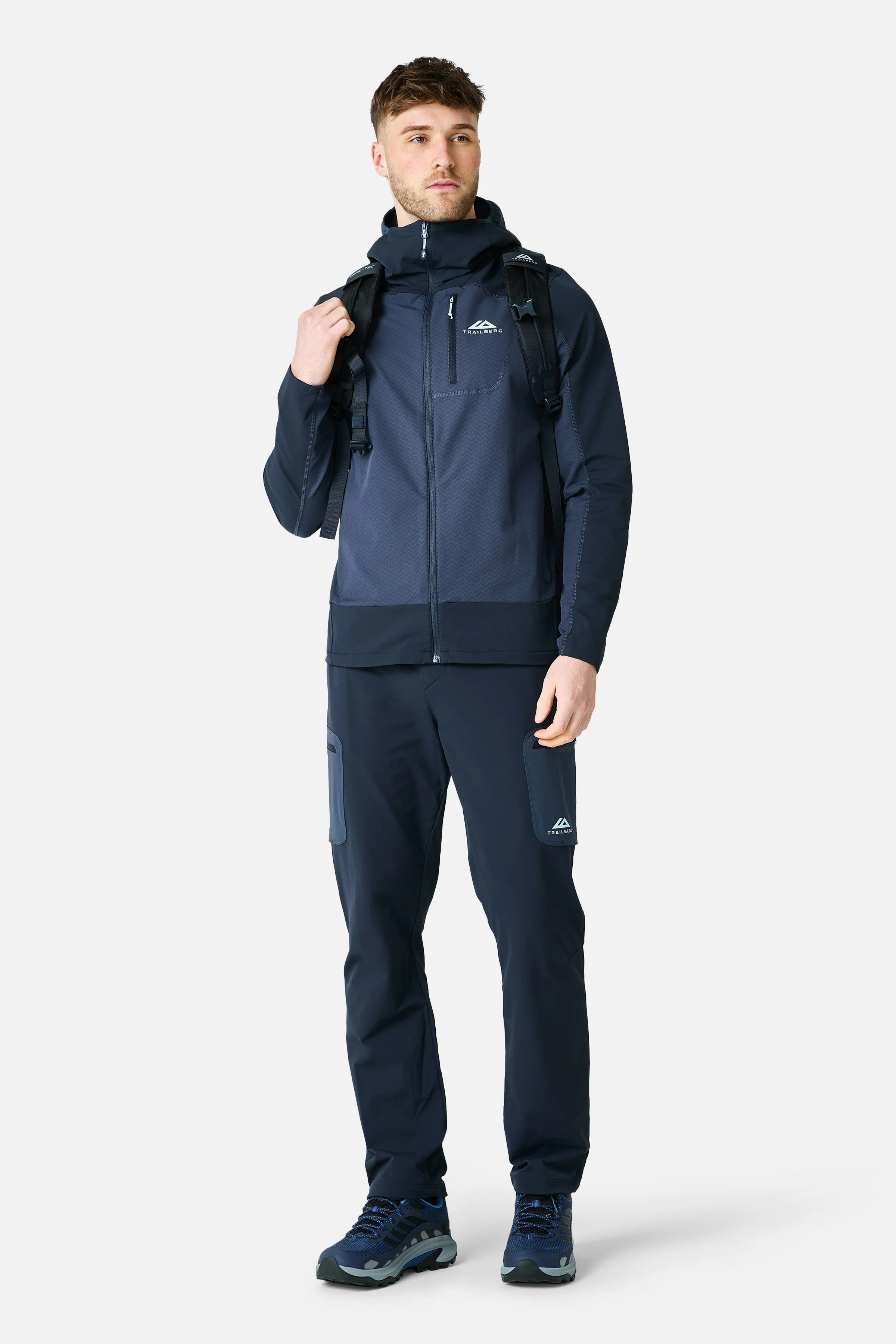 Caldera Grid Fleece Hood - Storm Blue/Deep Ocean - Image 6