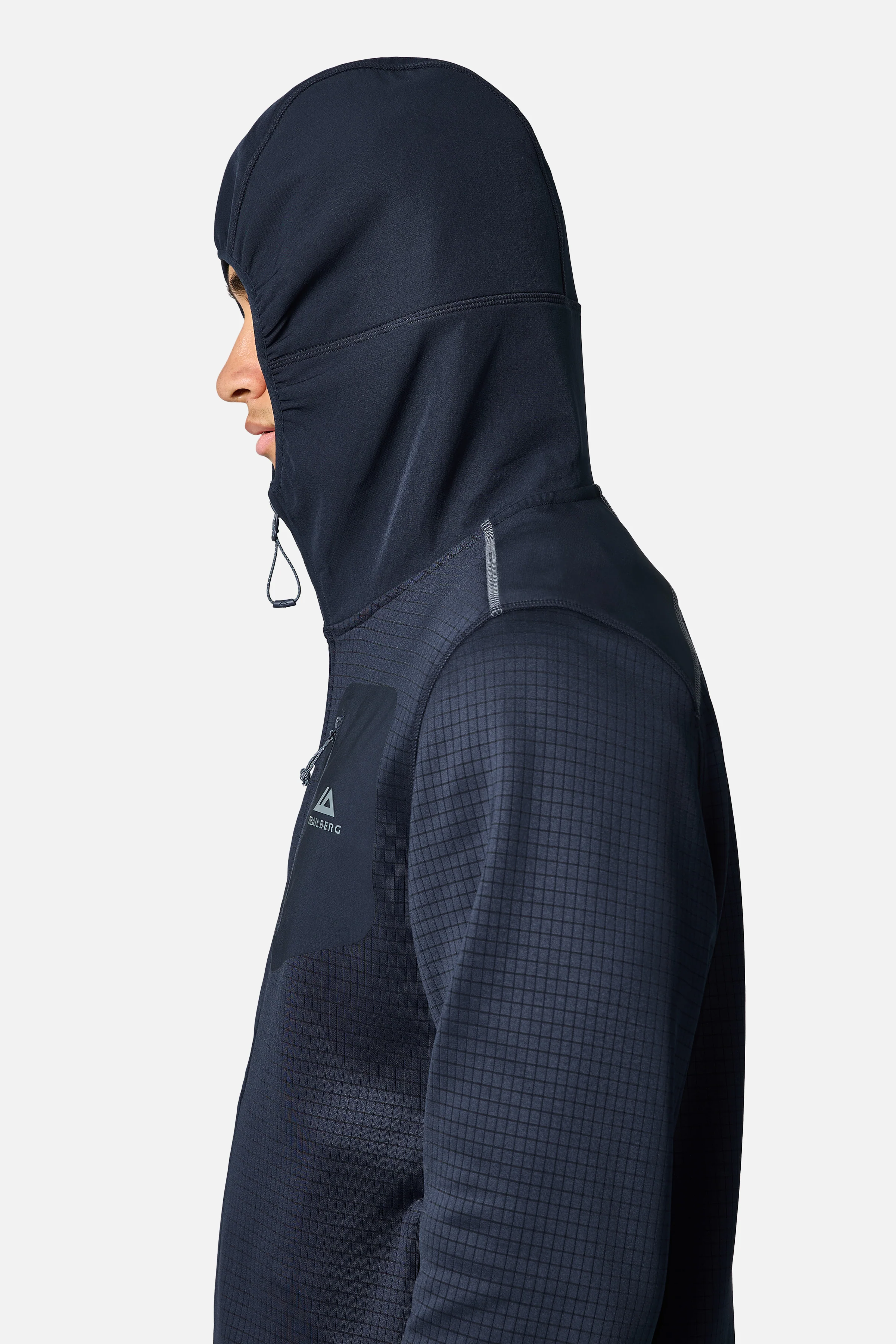 District Gridded Fleece Tracksuit - Deep Ocean Blue/Storm Grey - Image 6