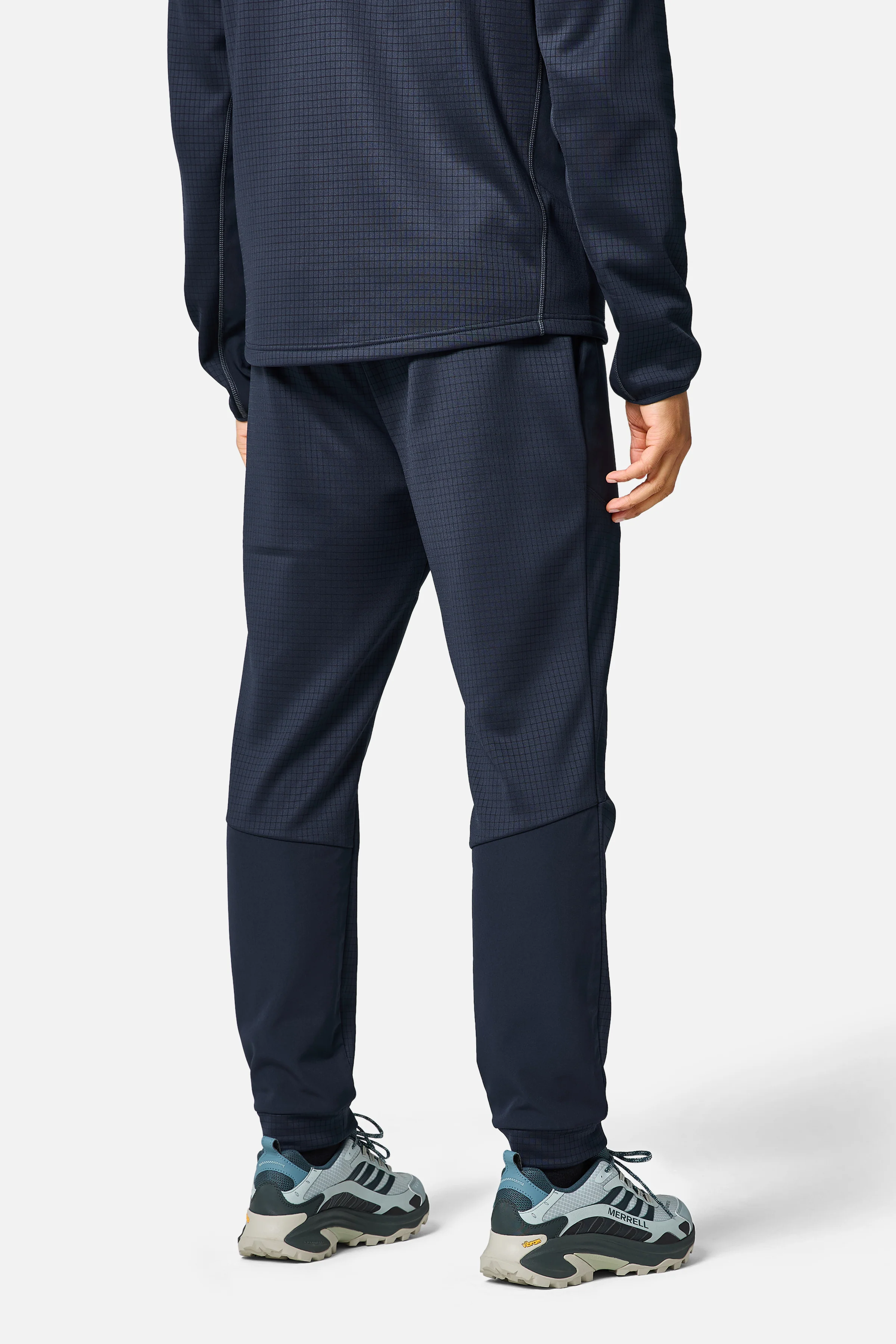 District Gridded Fleece Tracksuit - Deep Ocean Blue/Storm Grey - Image 8