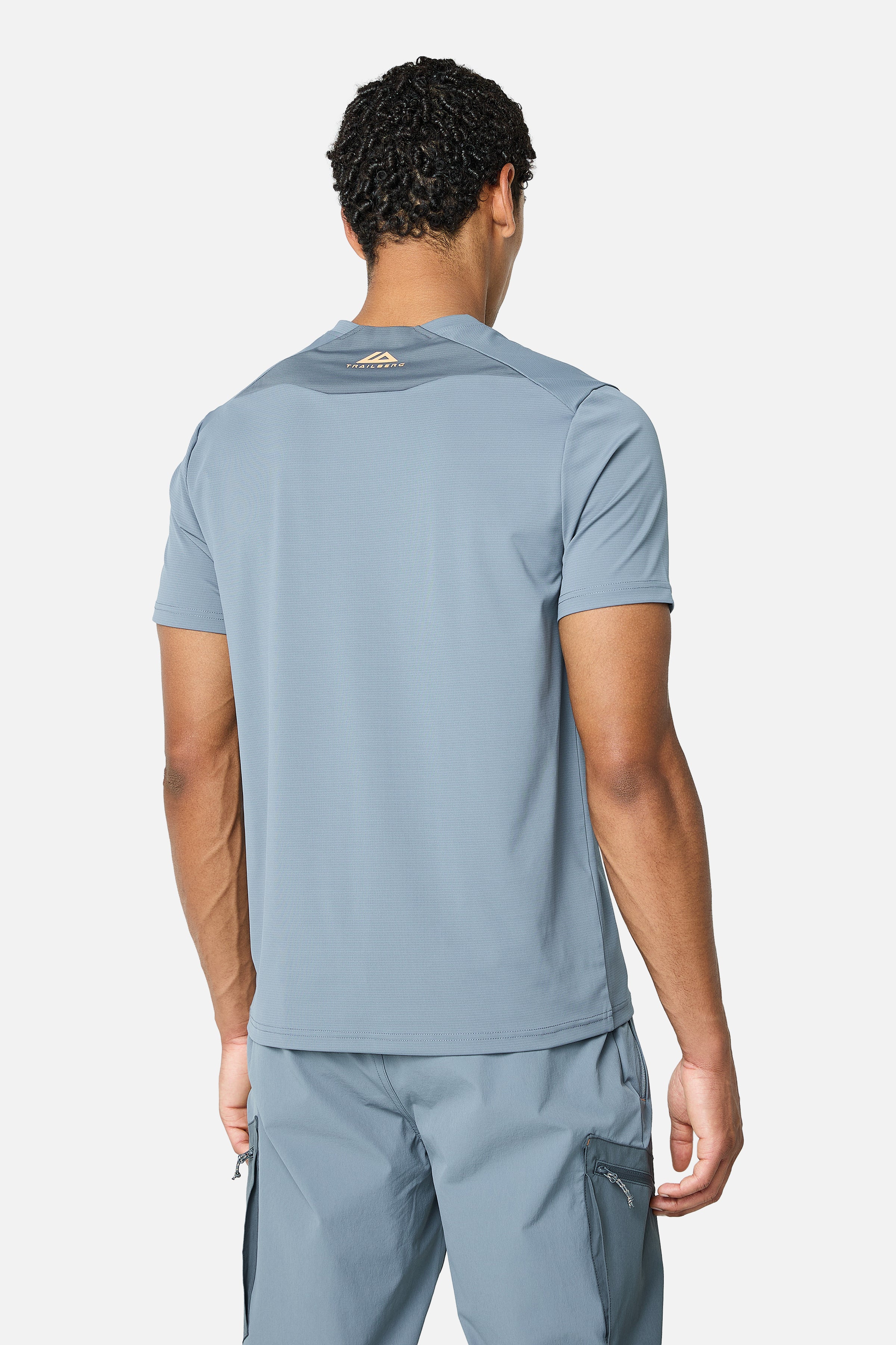 Oberland Cargo Tee - Ash Grey/Graphite Grey/Melon Sorbet - Image 4