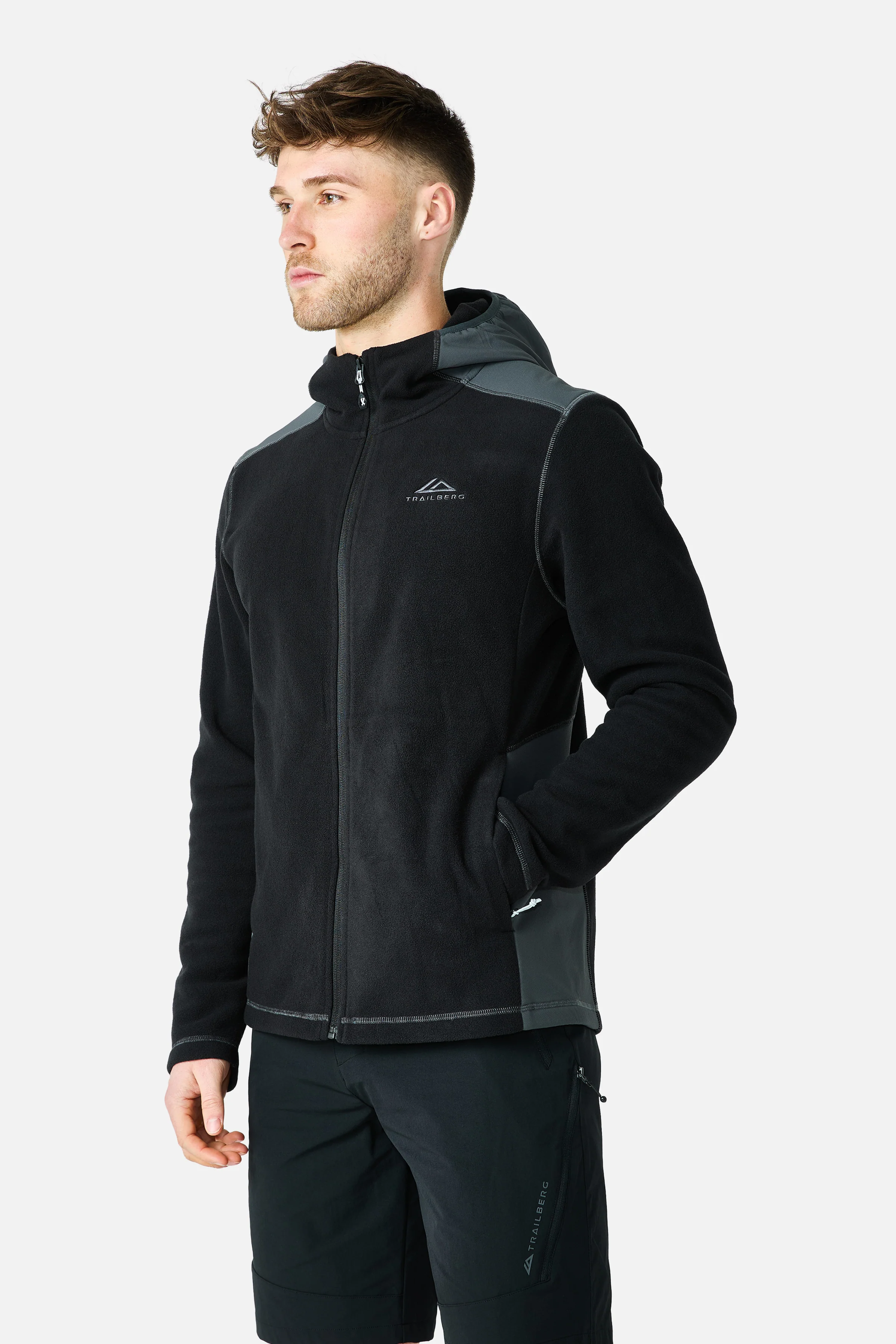 Tundra Microfleece Hood - Black/Volcano Grey - Image 6