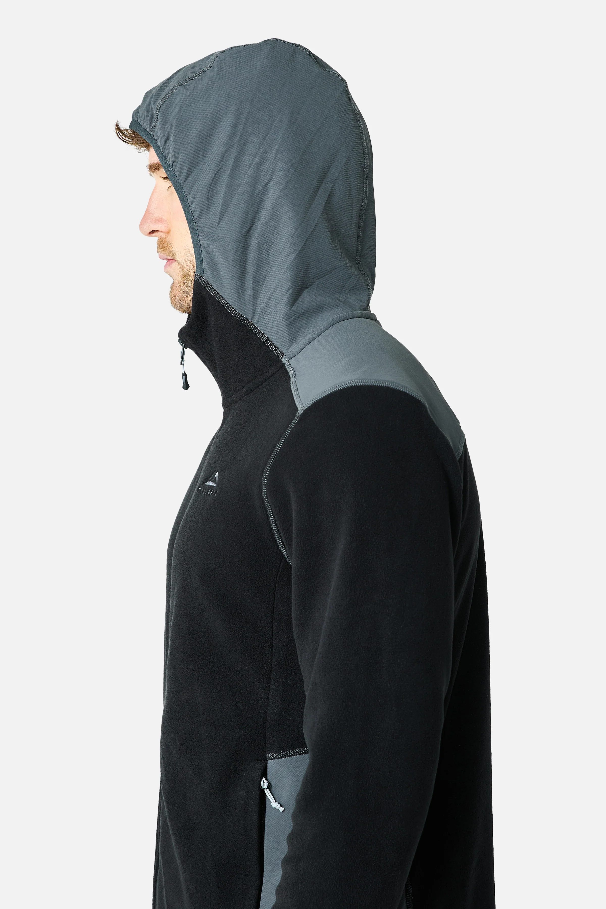 Tundra Microfleece Hood - Black/Volcano Grey - Image 7