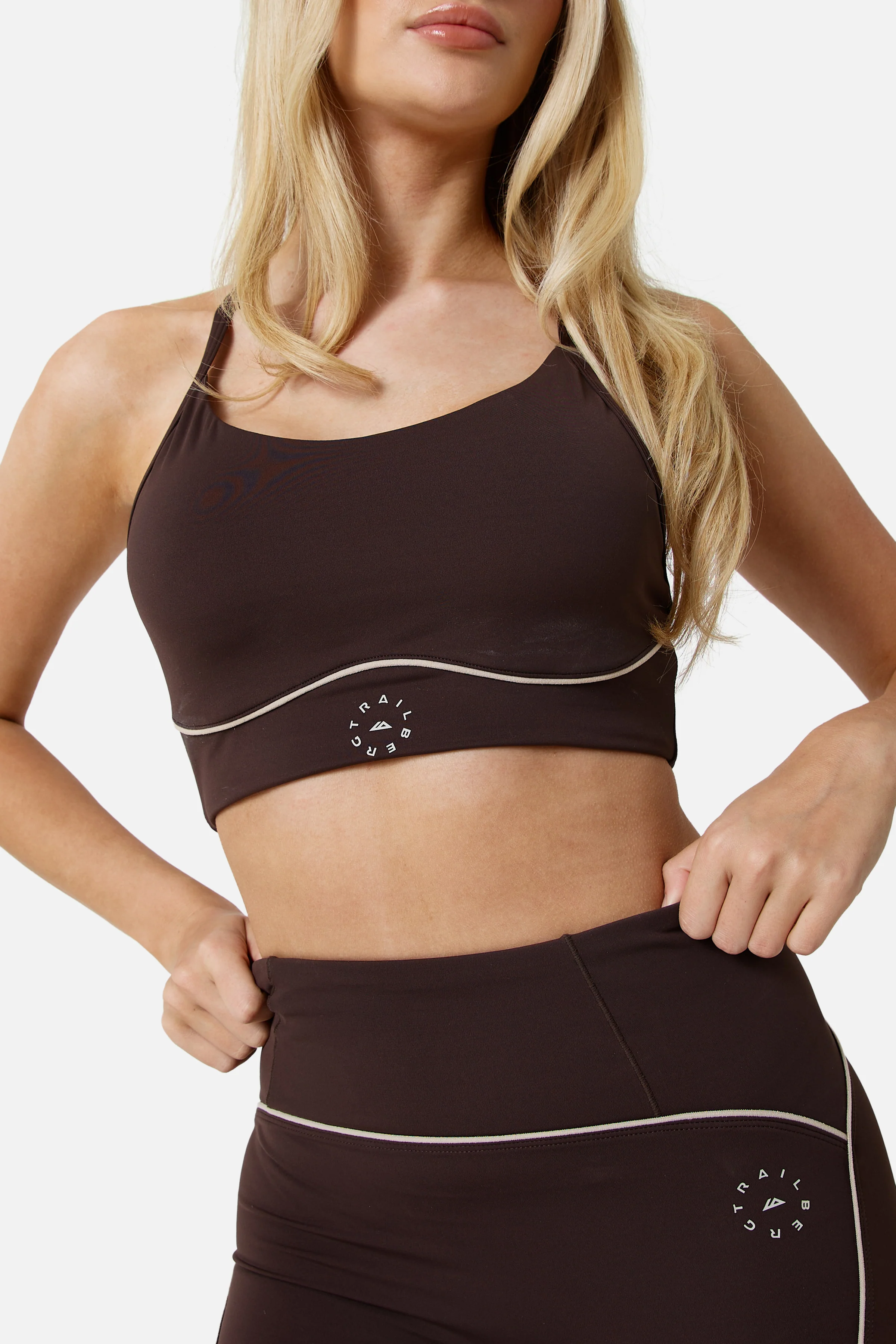 Womens Drift Strappy Sports Bra - Bitter Chocolate - Image 5