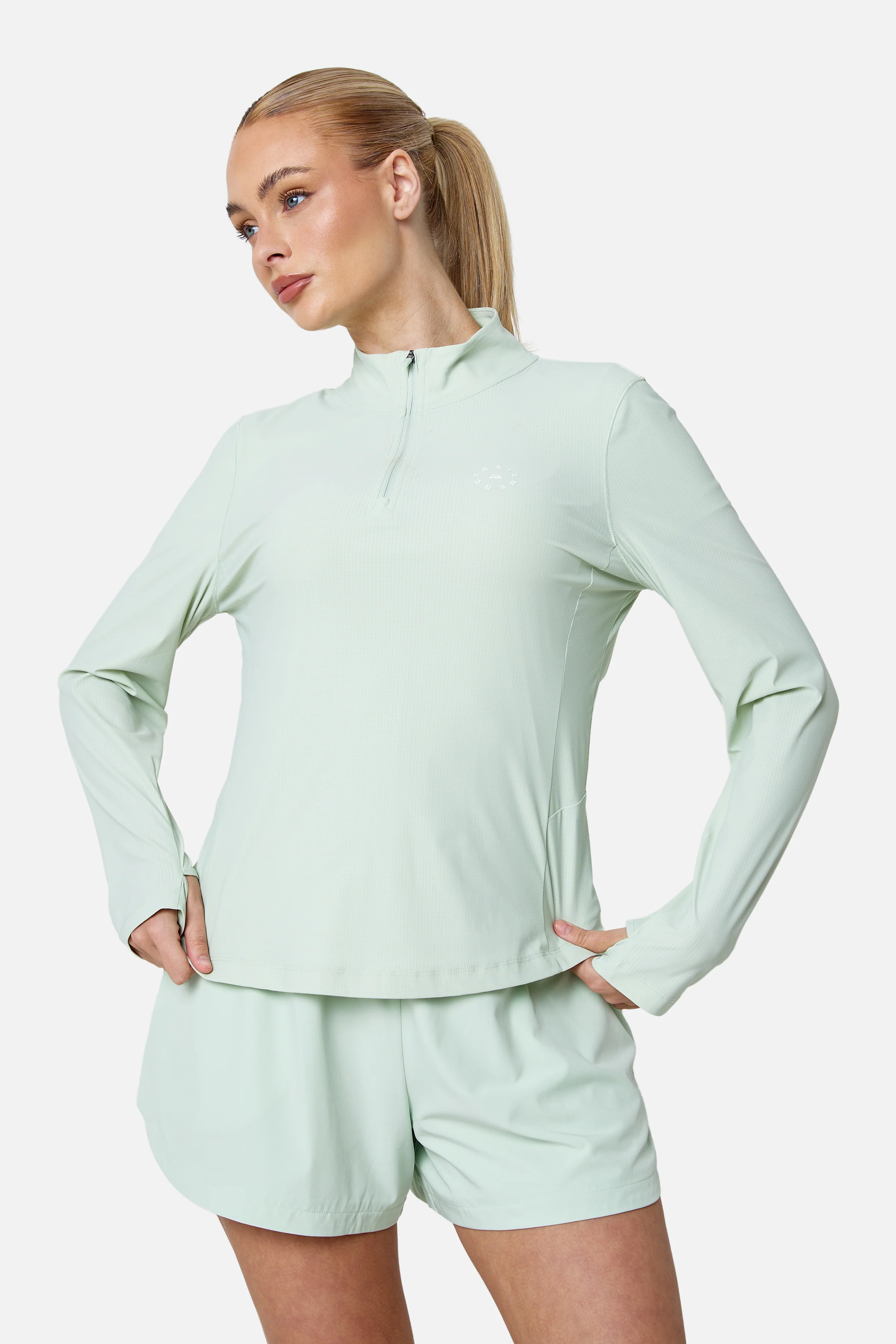 Womens Tide 1/4 Zip - Pistachio Cream - Image 4